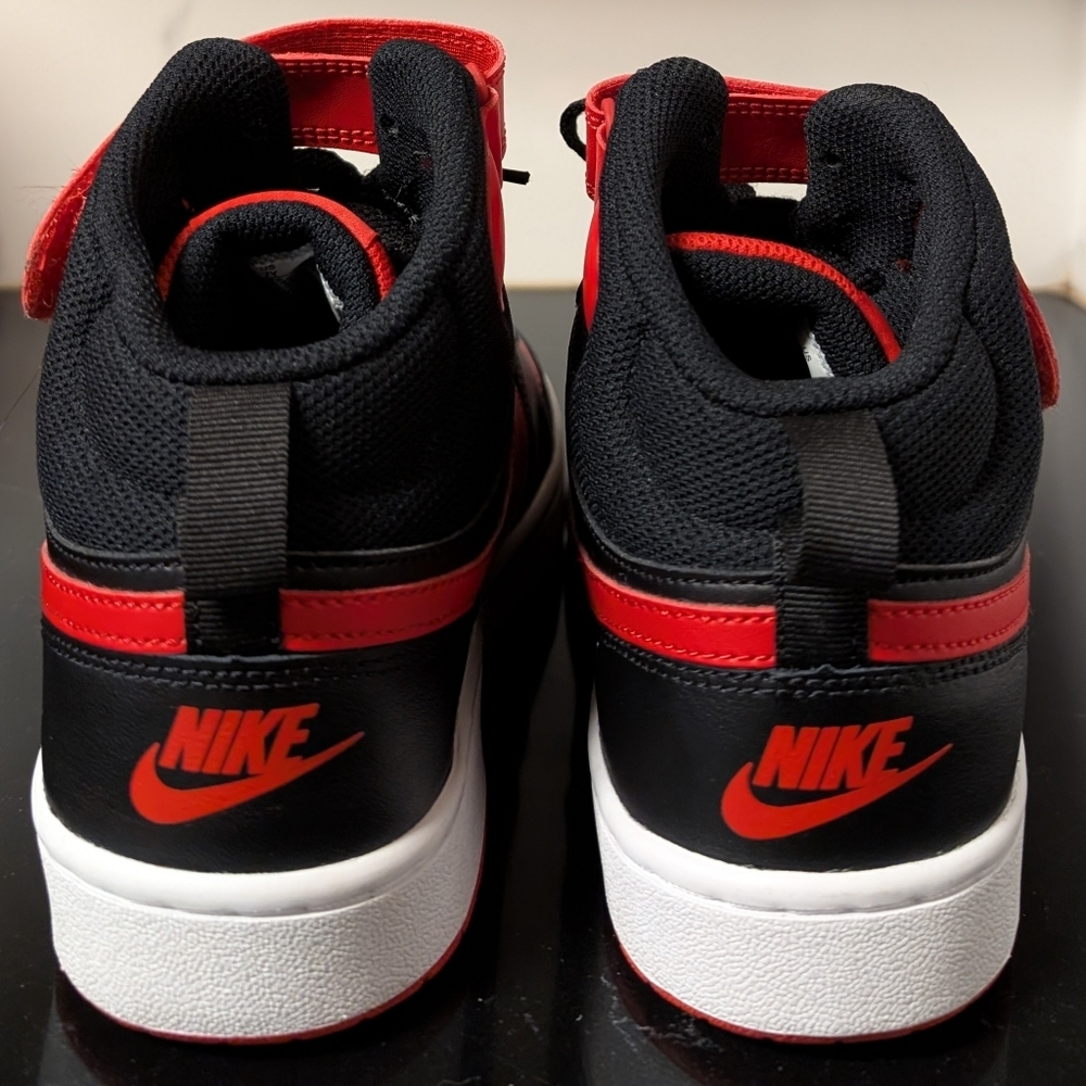 Nike Court Borough Mid 2 Black/Red Sneakers Size 7Y Like New  - Picture 6 of 10